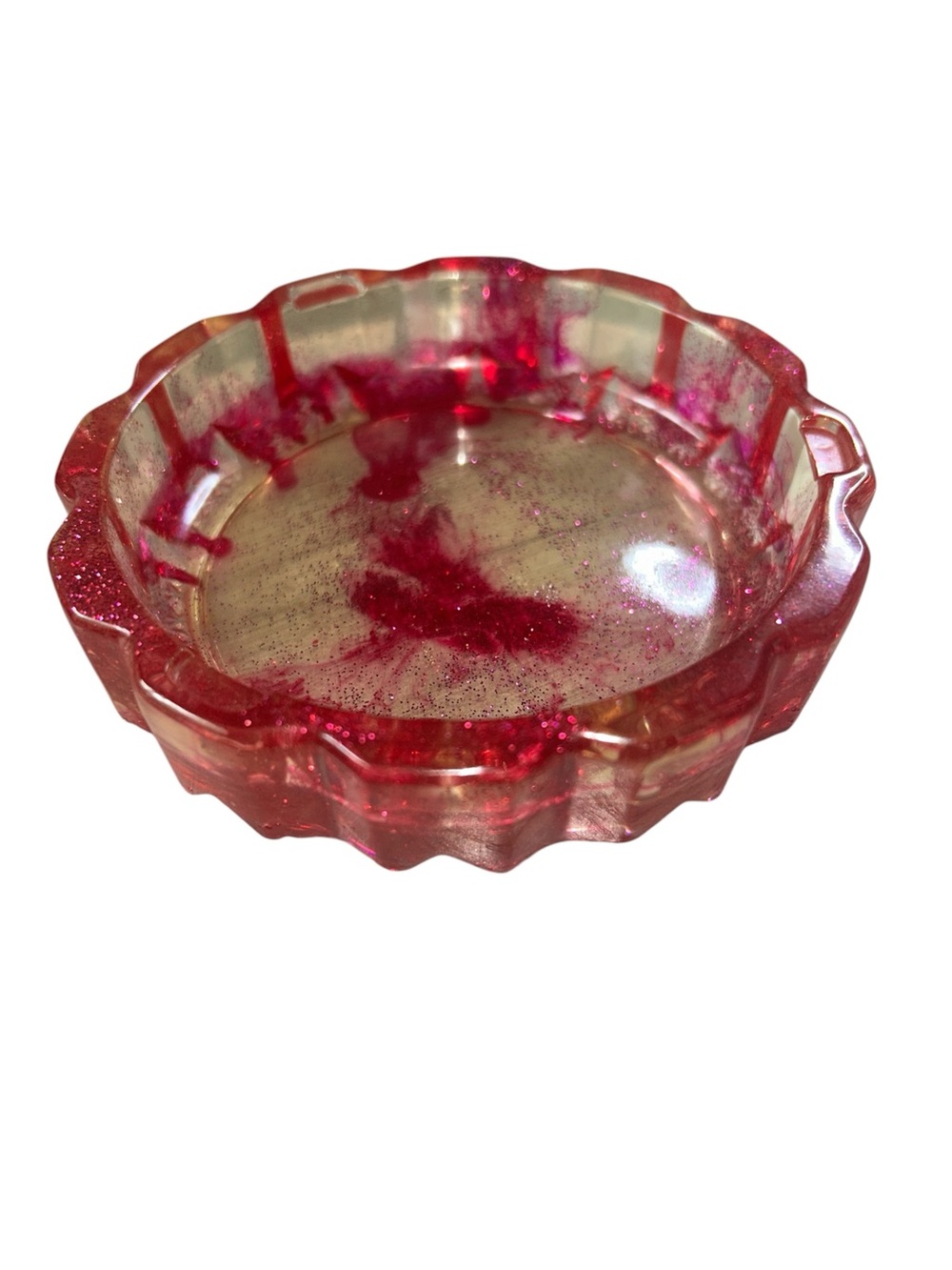 Pink Glitter Resin Decorative Bowl β Modern Accent Dish